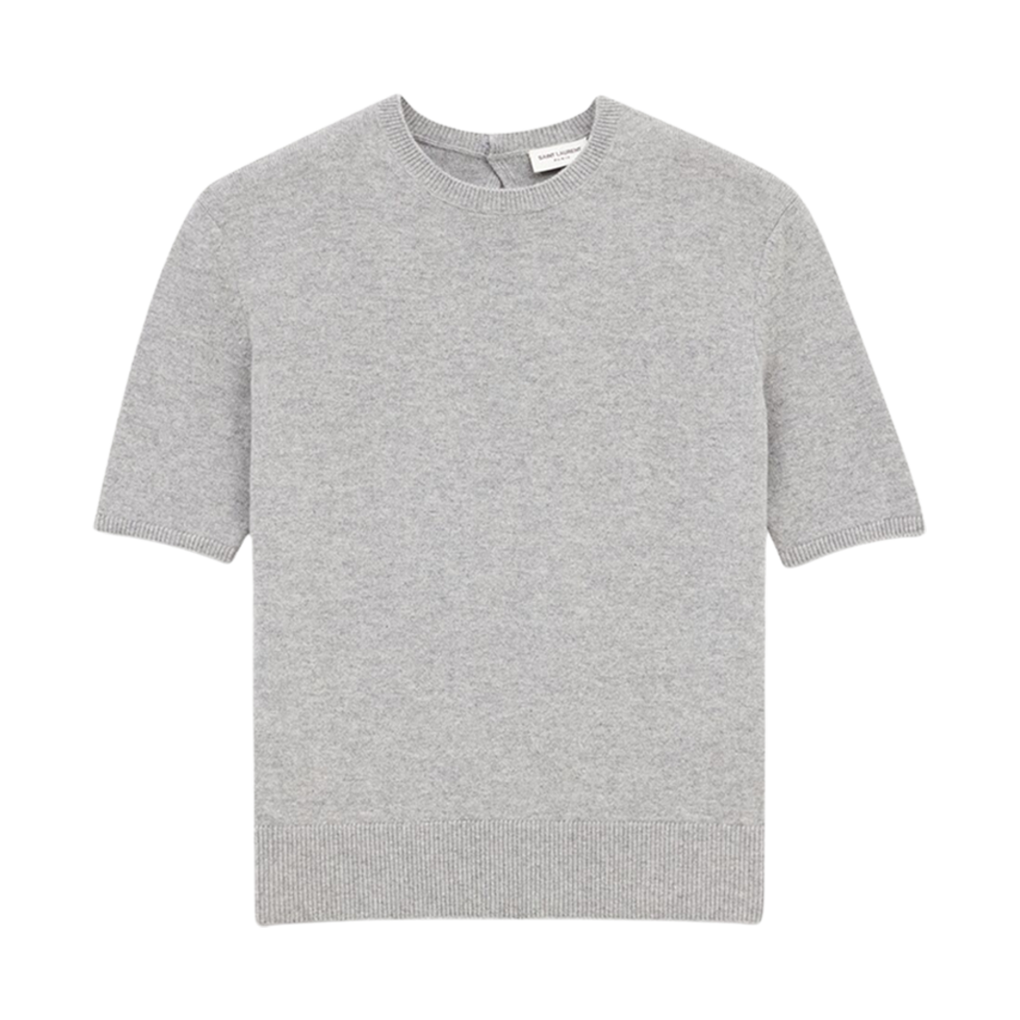 (W) 생로랑 티셔츠 스웨터 울 그리 신((W) Saint Laurent T-Shirt Sweater In Wool Gris Chine)