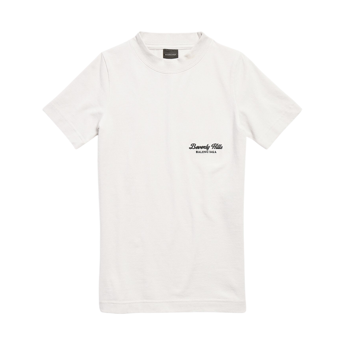 768075TQVS53307 (W) Balenciaga Beverly Hills Fitted T-Shirt Off White Black