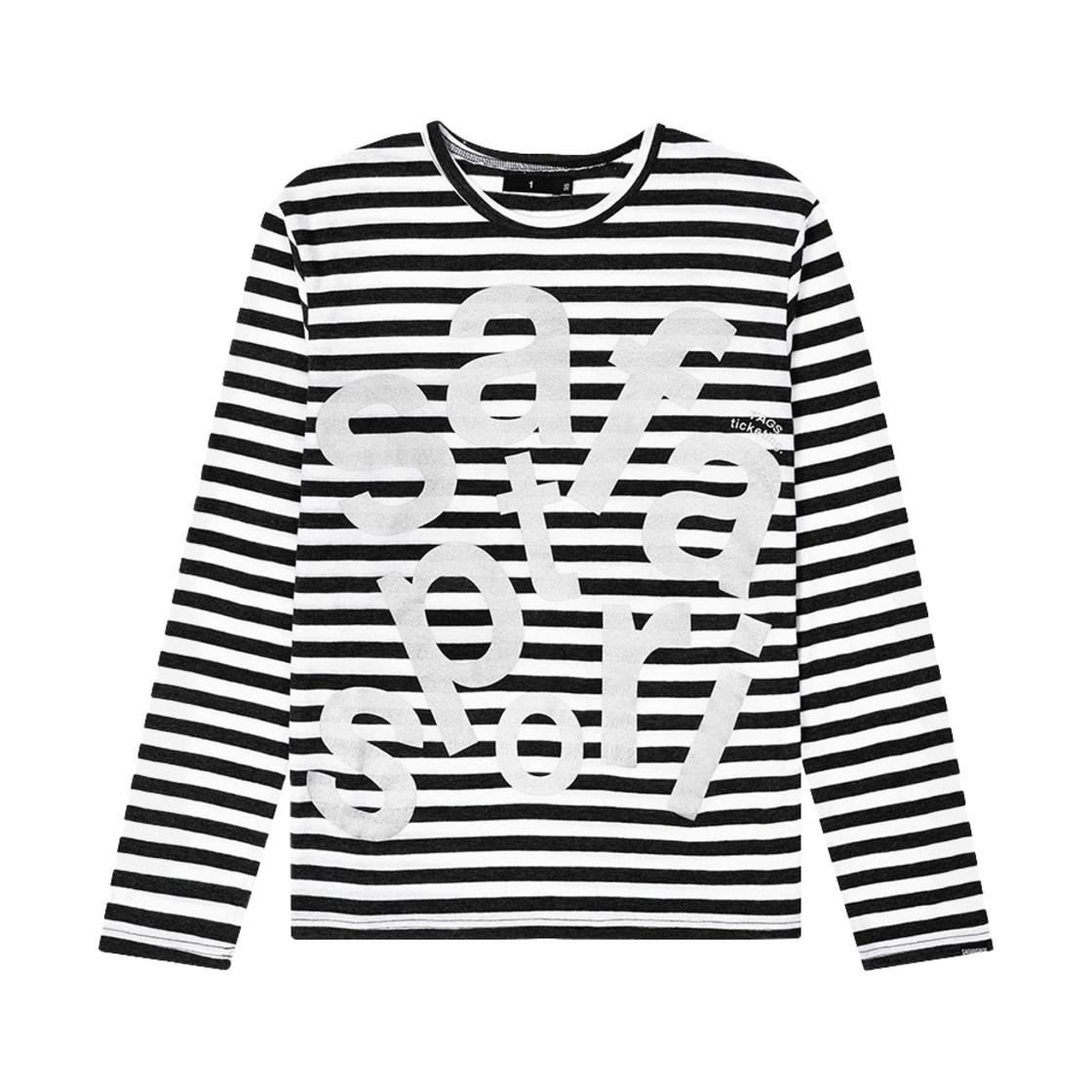 [KREAM 단독] 사파리스팟 티켓팅 스트라이프 보더 롱슬리브 화이트([KREAM 단독] Safarispot Ticketing Stripe Border Long Sleeve White)