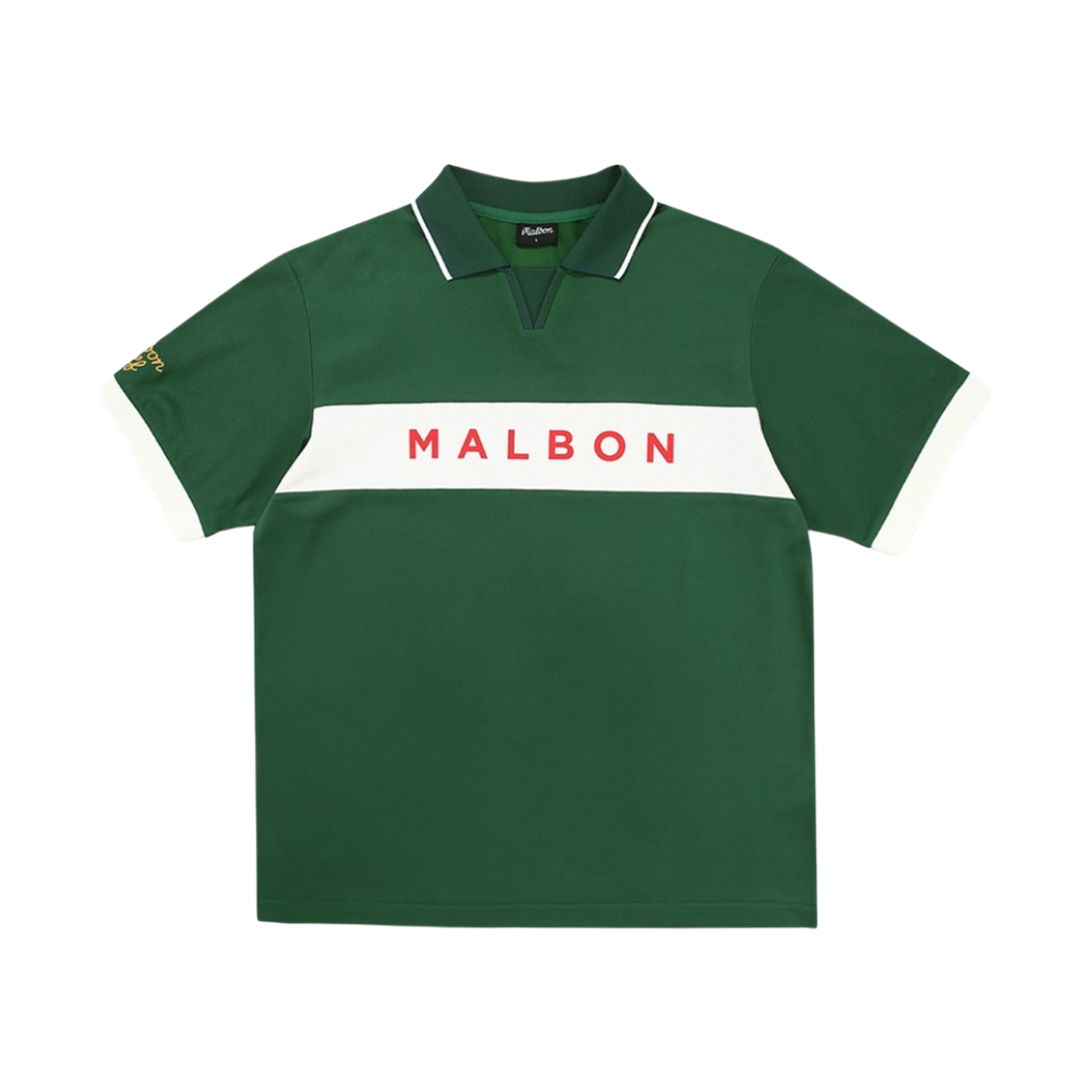 말본 골프 블록 티셔츠 그린(Malbon Golf Blocked T-Shirt Green) - 1