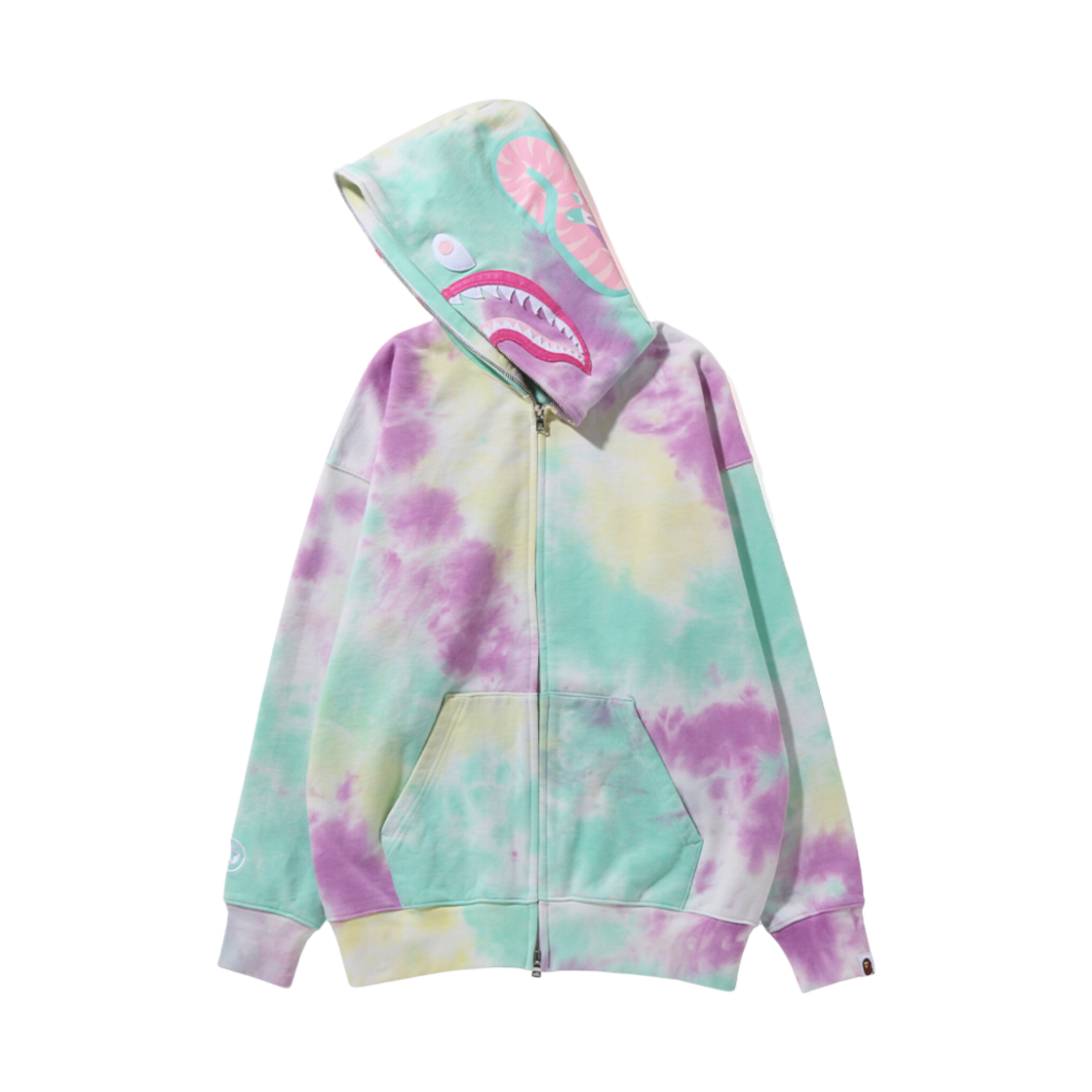 (W) 베이프 타이다이 샤크 오버사이즈 풀 집 후드 카이스((W) BAPE Tie-Dye Shark Oversized Full Zip Hoodie Caise) - 2