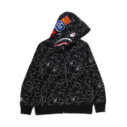 BAPE Neon Camo Shark Full Zip Hoodie Black