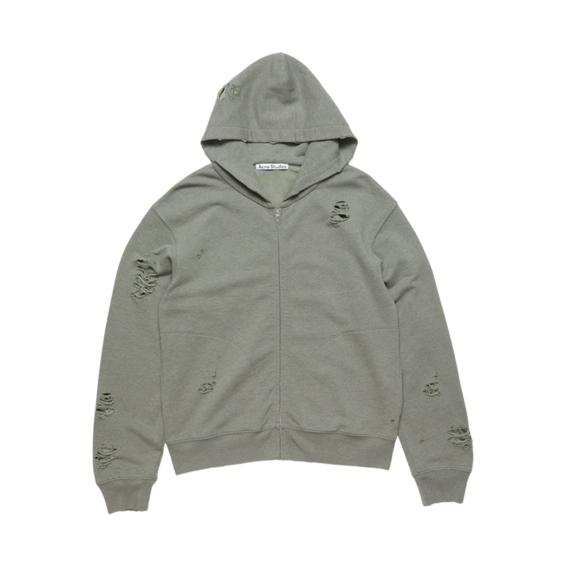 CI0183-BCA (W) Acne Studios Hooded Zipper Sweater Moss Green