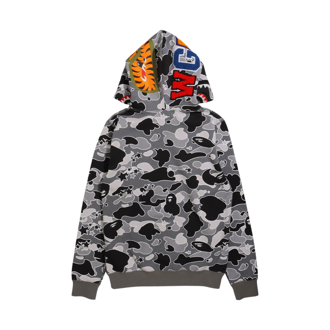 (W) 베이프 스타 카모 샤크 풀 집 후드 블랙((W) BAPE Sta Camo Shark Full Zip Hoodie Black) - 3
