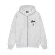 Stussy World Tour Zip Hoodie Ash Heather 2024