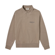 Essentials Long Sleeve Boxy Polo Taupe - 20FW
