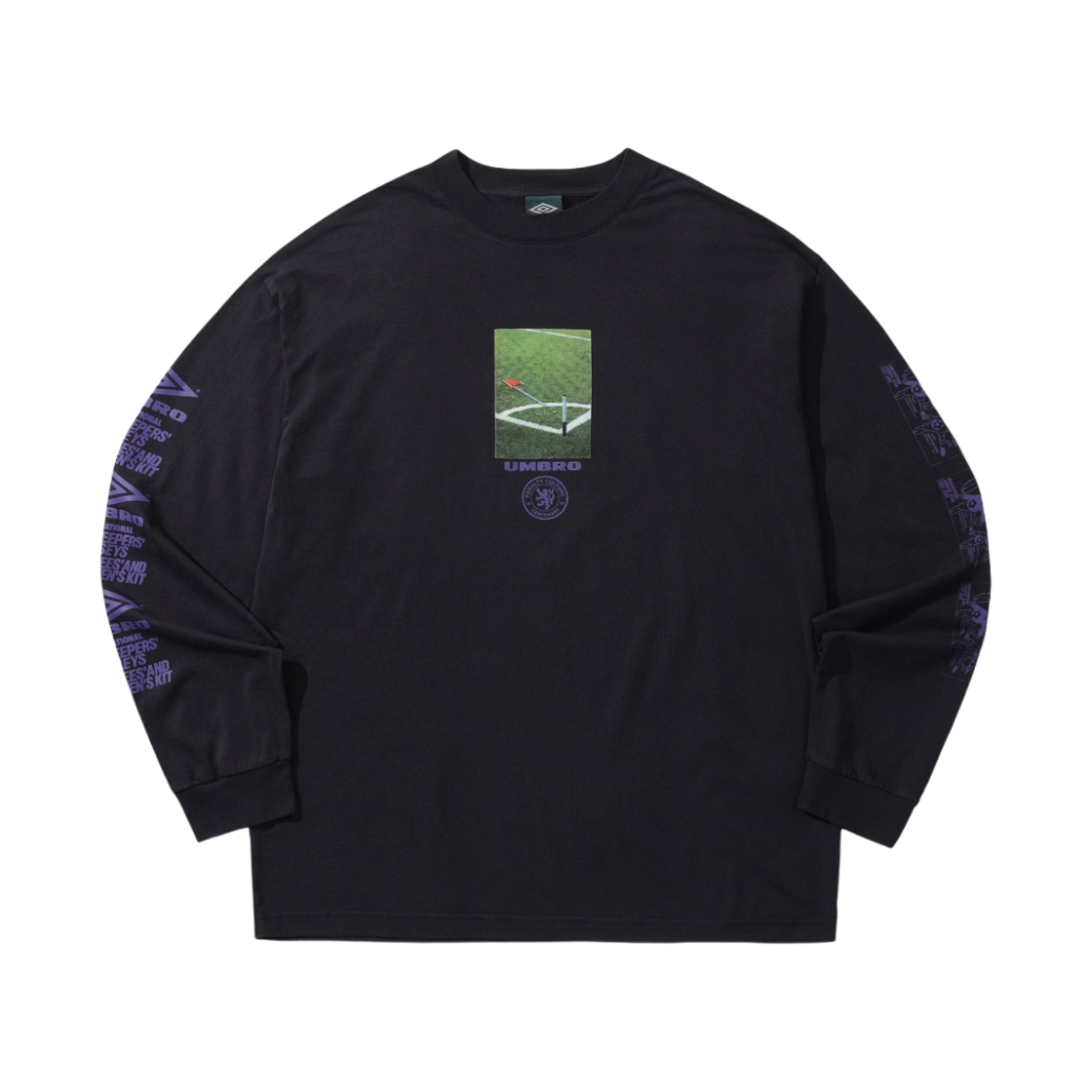 엄브로 x 슬램잼 그래픽 롱슬리브 티셔츠 블랙(Umbro x Slam Jam Graphic Long Sleeve T-Shirt Black)