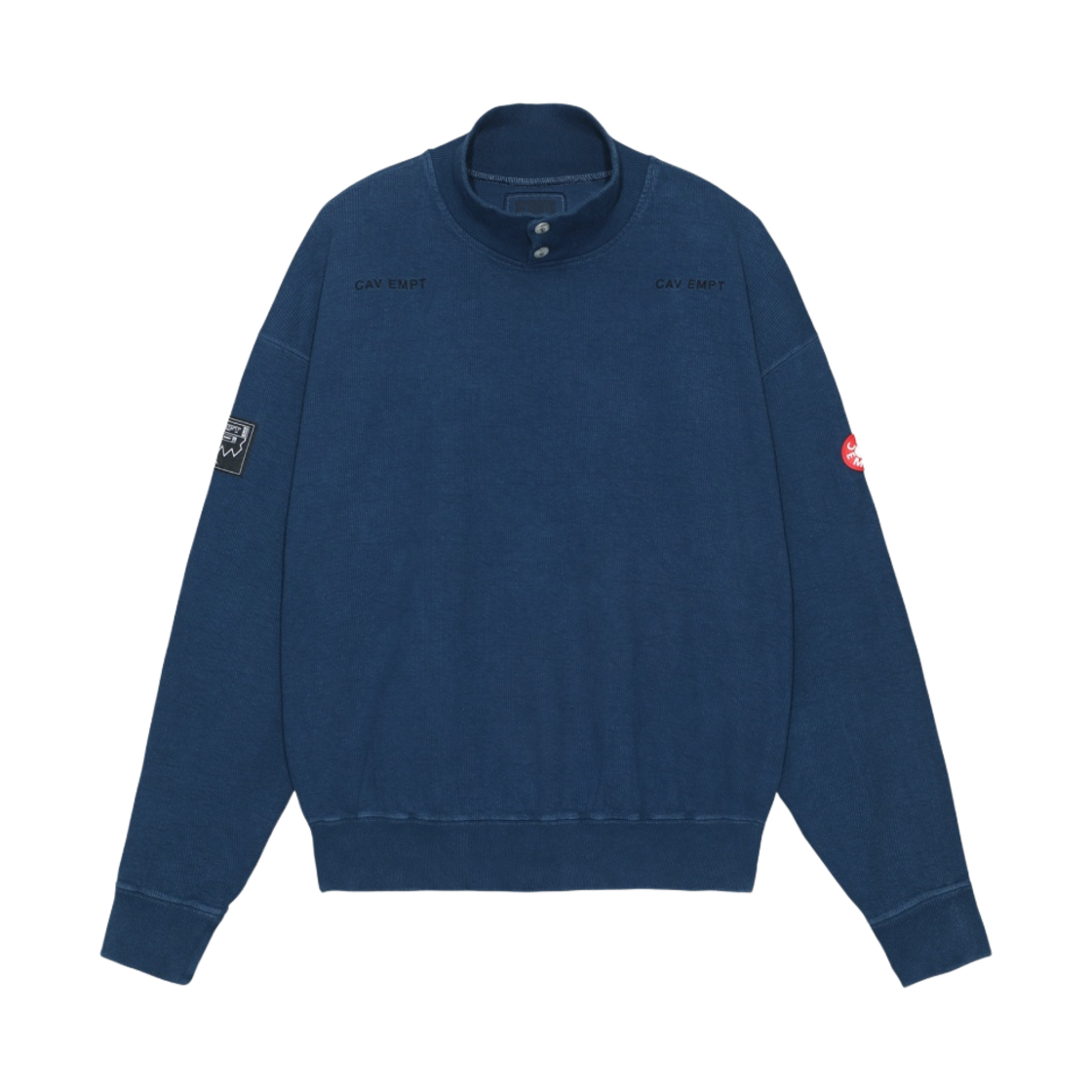 카브엠트 오버다이 PQ 오픈 모크넥 네이비 - 23SS(Cav Empt Overdye PQ Open Mock Neck Navy - 23SS) - 1