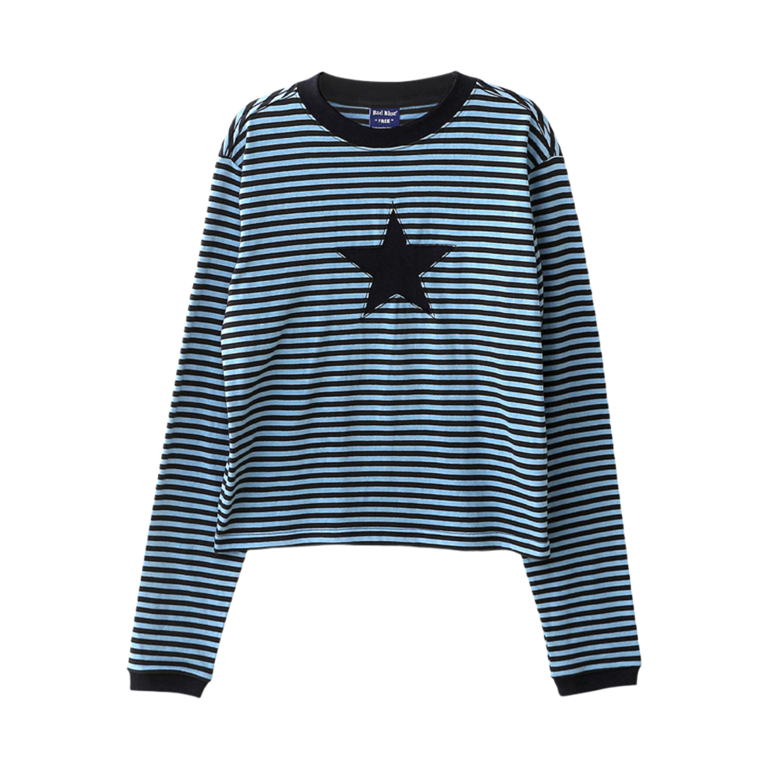 배드블루 스트라이프 스타 롱 슬리브 블루