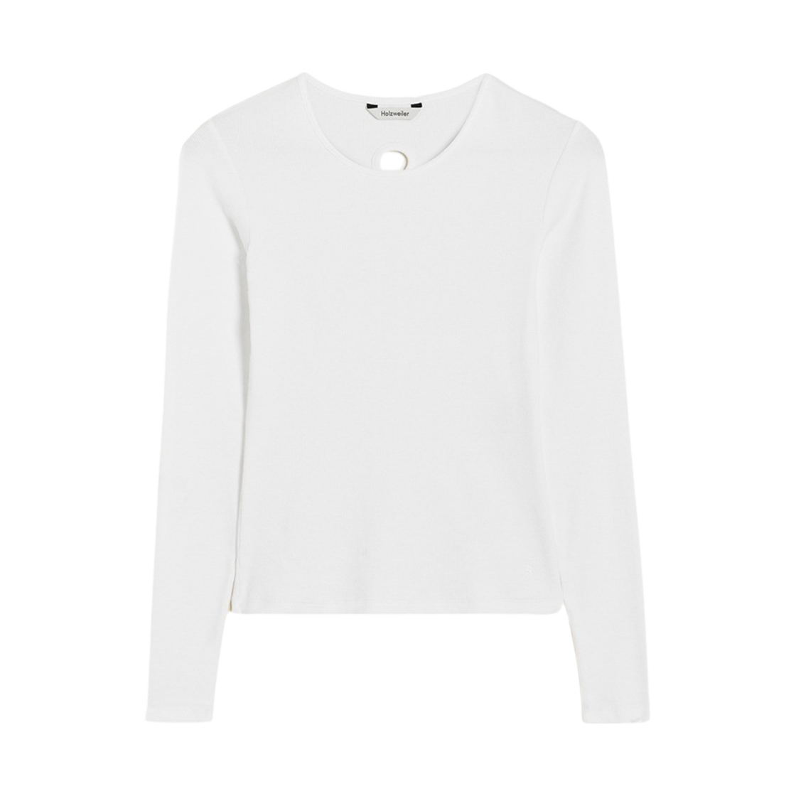 홀츠베일러 우먼 피티드 립 롱 슬리브 화이트(Holzweiler Women Fitted Rib Long Sleeve White)
