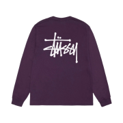 Stussy Basic Stussy Pigment Dyed LS T-Shirt Purple 2023