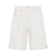 YUJI Womens Washed Bermuda Pants Off White