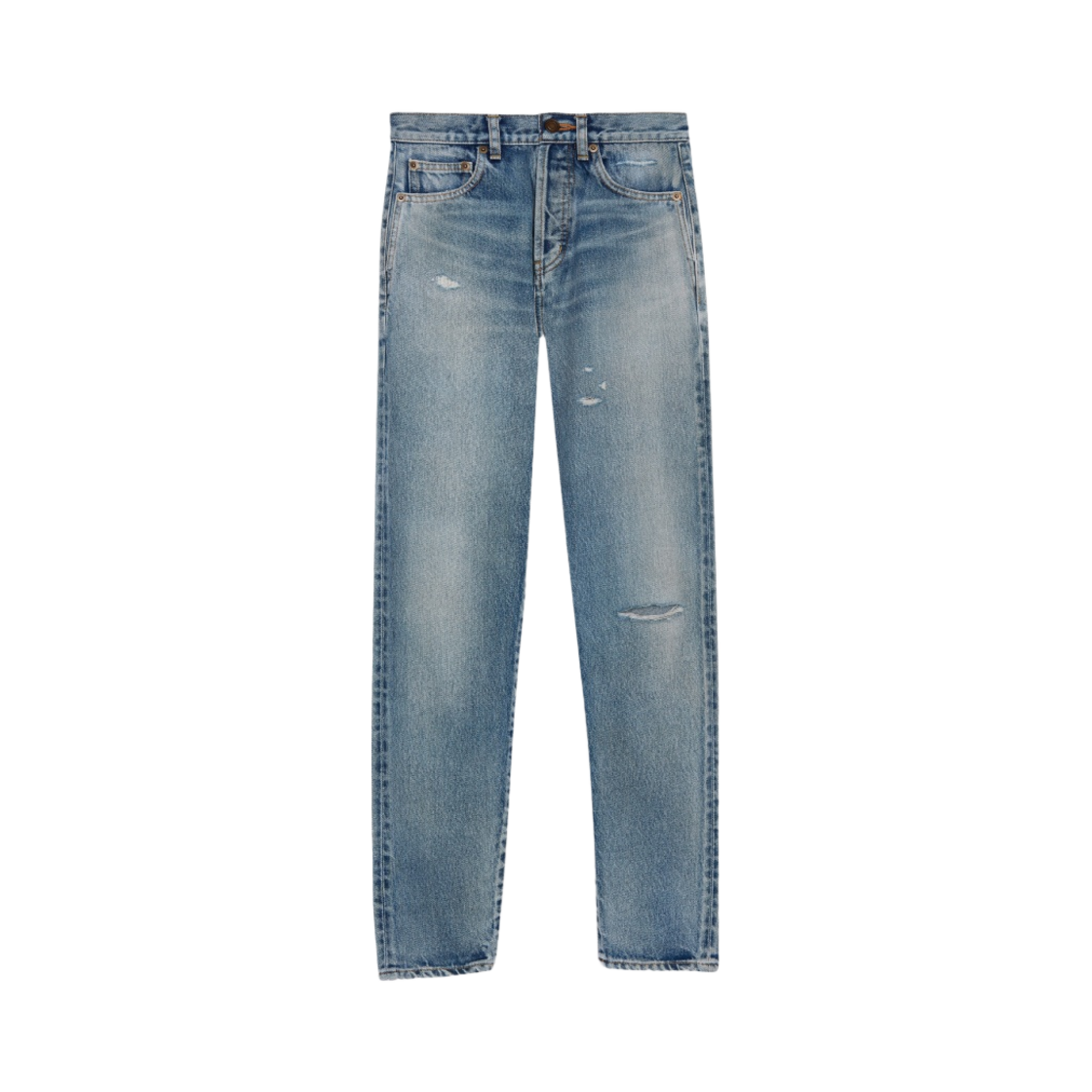(W) 생로랑 슬림핏 데님 진 산타 모니카 블루((W) Saint Laurent Slim Fit Jeans in Denim Santa Monica Blue)