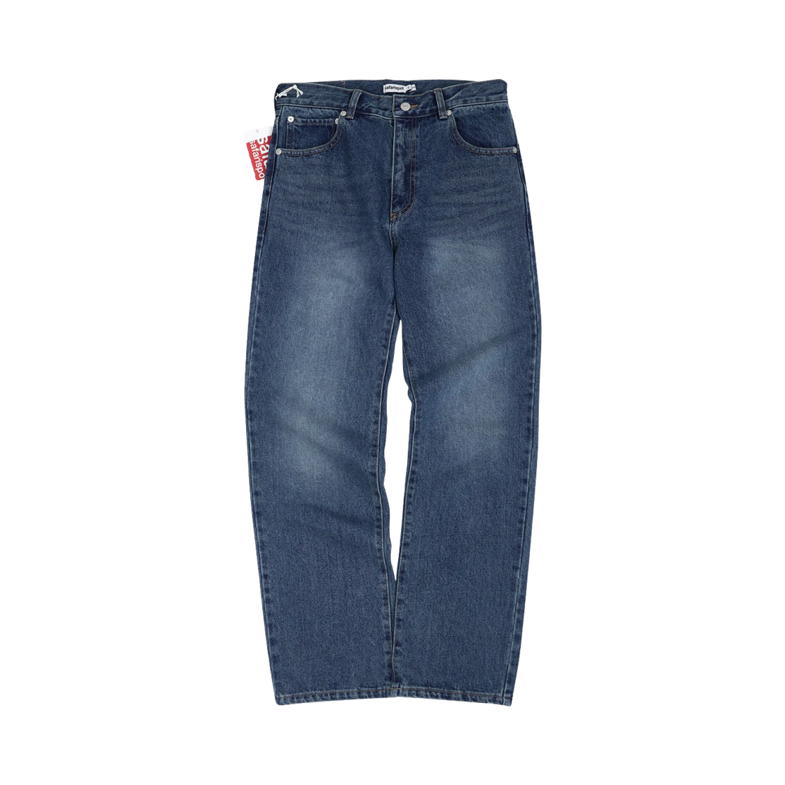 saf00459 Safarispot Authentic Loose Straight Jeans - Medium Blue