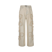 Surgery Clover Logo Patch Jeans Cream