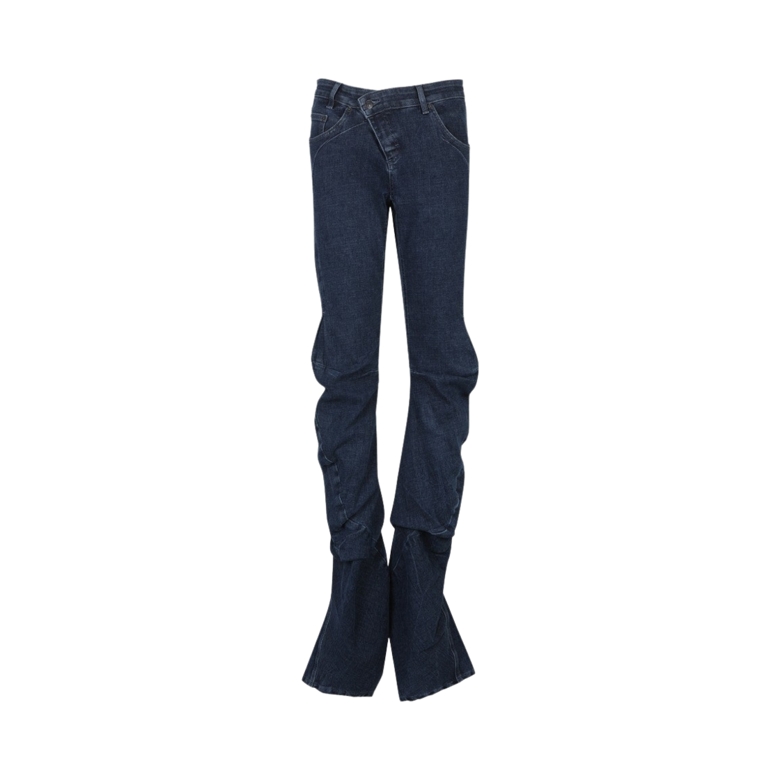KW3CPADOT07BL Ottolinger Women Woven Denim Drape Pants Blue