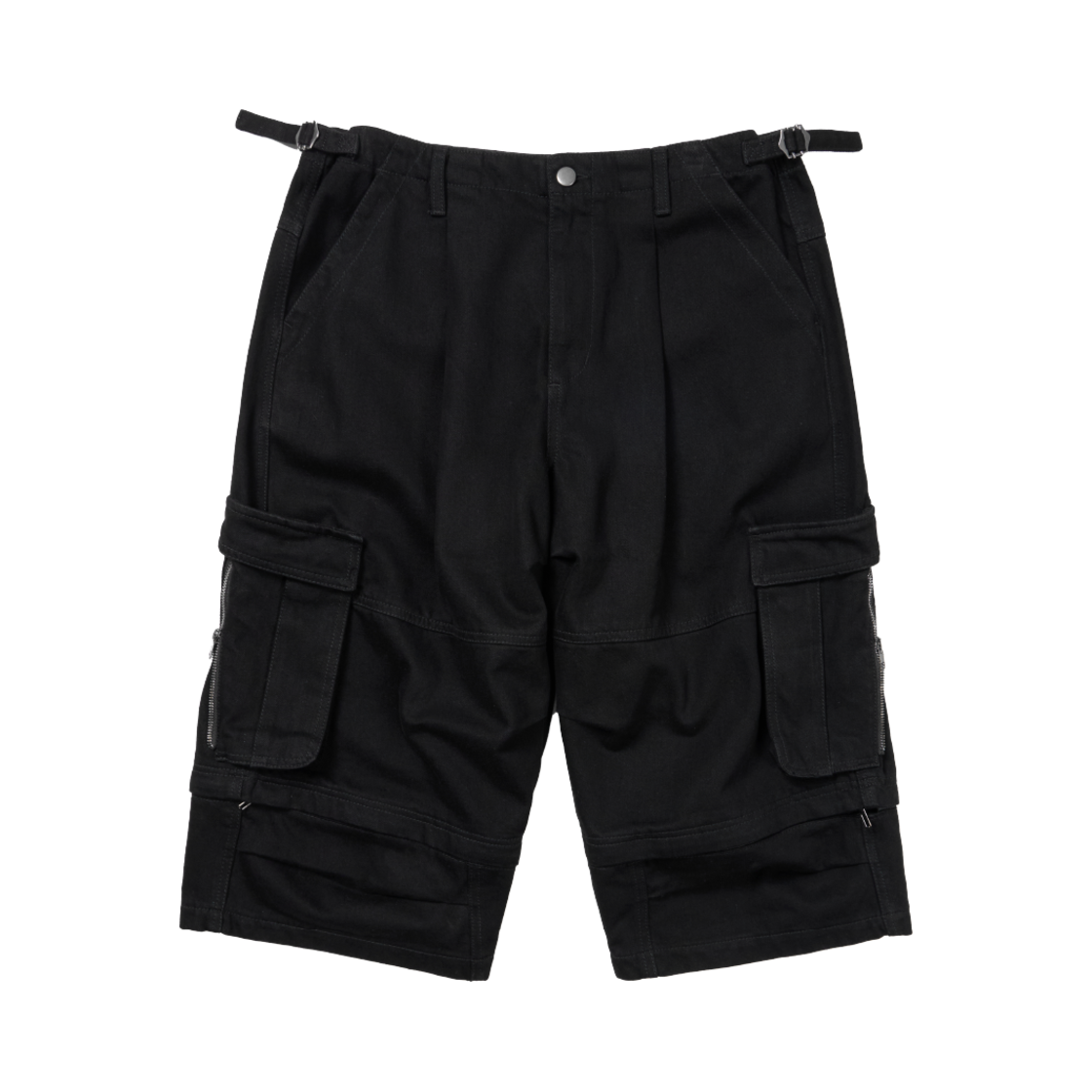 이티씨이 사이드 카고 지퍼 쇼츠 블랙(ETCE Side Cargo Zipper Shorts Black)