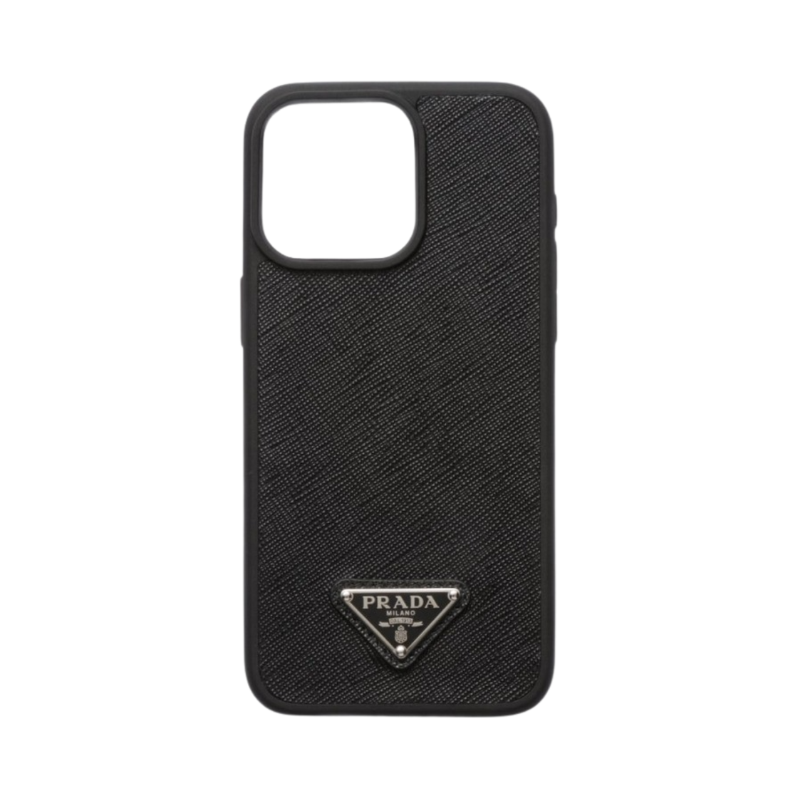 프라다 사피아노 레더 커버 아이폰 15 프로 맥스 블랙(Prada Saffiano Leather Cover For iPhone 15 Pro Max Black)