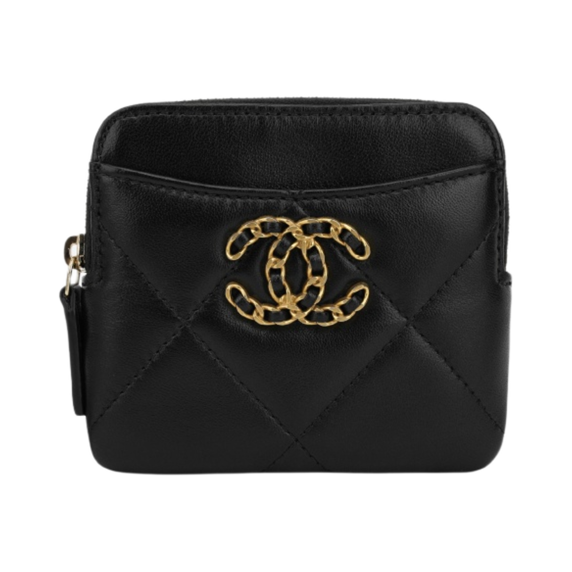 샤넬 19 지퍼 코인 지갑 램스킨 & 골드 메탈 블랙(Chanel 19 Zipped Coin Purse Lambskin & Gold Black) - 1
