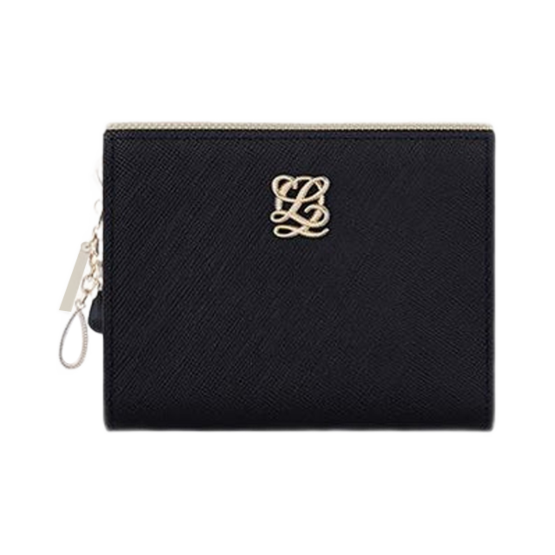 루이까또즈 골드바 바이폴드 하프 지갑 블랙(Louis Quatorze Gold-Bar Bi-Fold Half Wallet Black) - 1