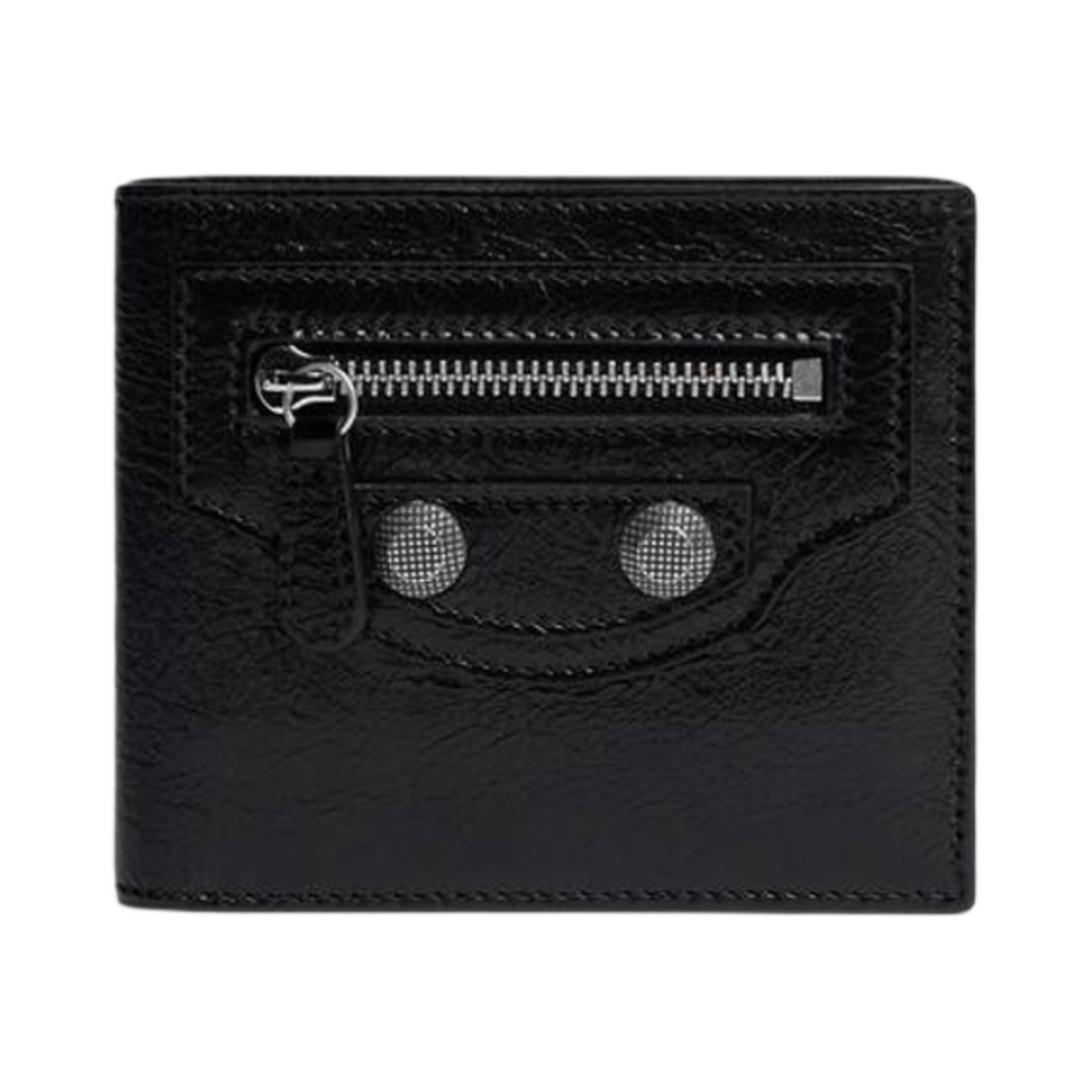 763392210KR1000 Balenciaga Le Cagole Men Square Folded Wallet Black