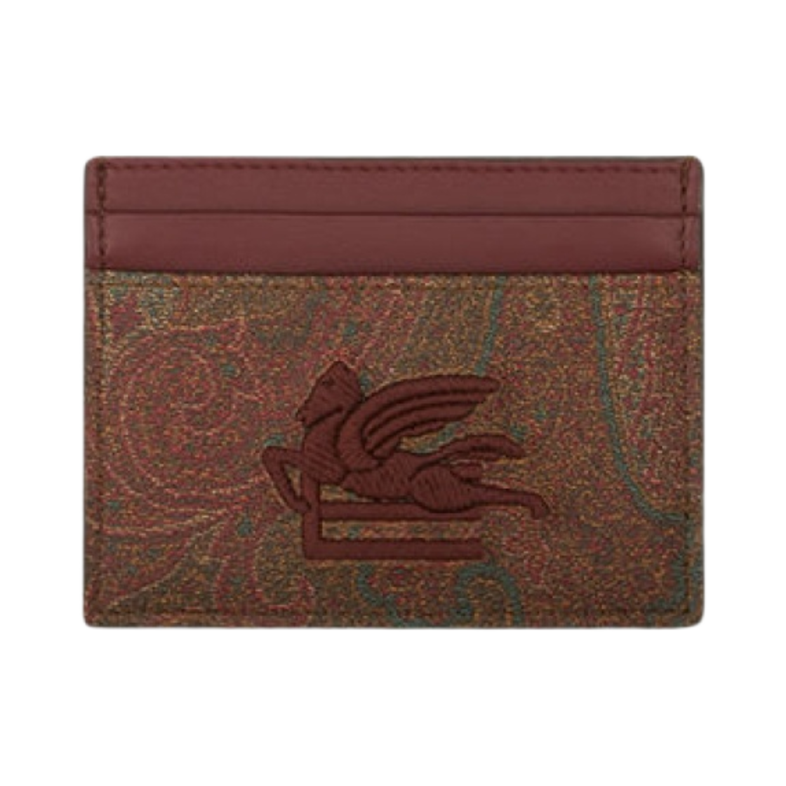 232P1H7697863060001 Etro Paisley Card Holder Red