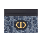 Dior 30 Montaigne Freesia Card Holder Blue Denim Dior Oblique Jacquard