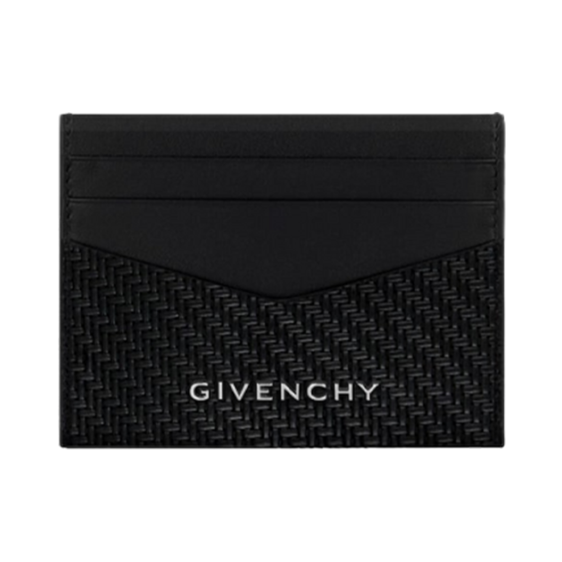 BK6099K1MM-001 Givenchy Card Holder in Braided Effect Leather Black