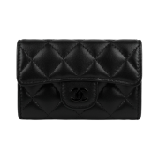 Chanel Classic Card Holder Lambskin & Black Black