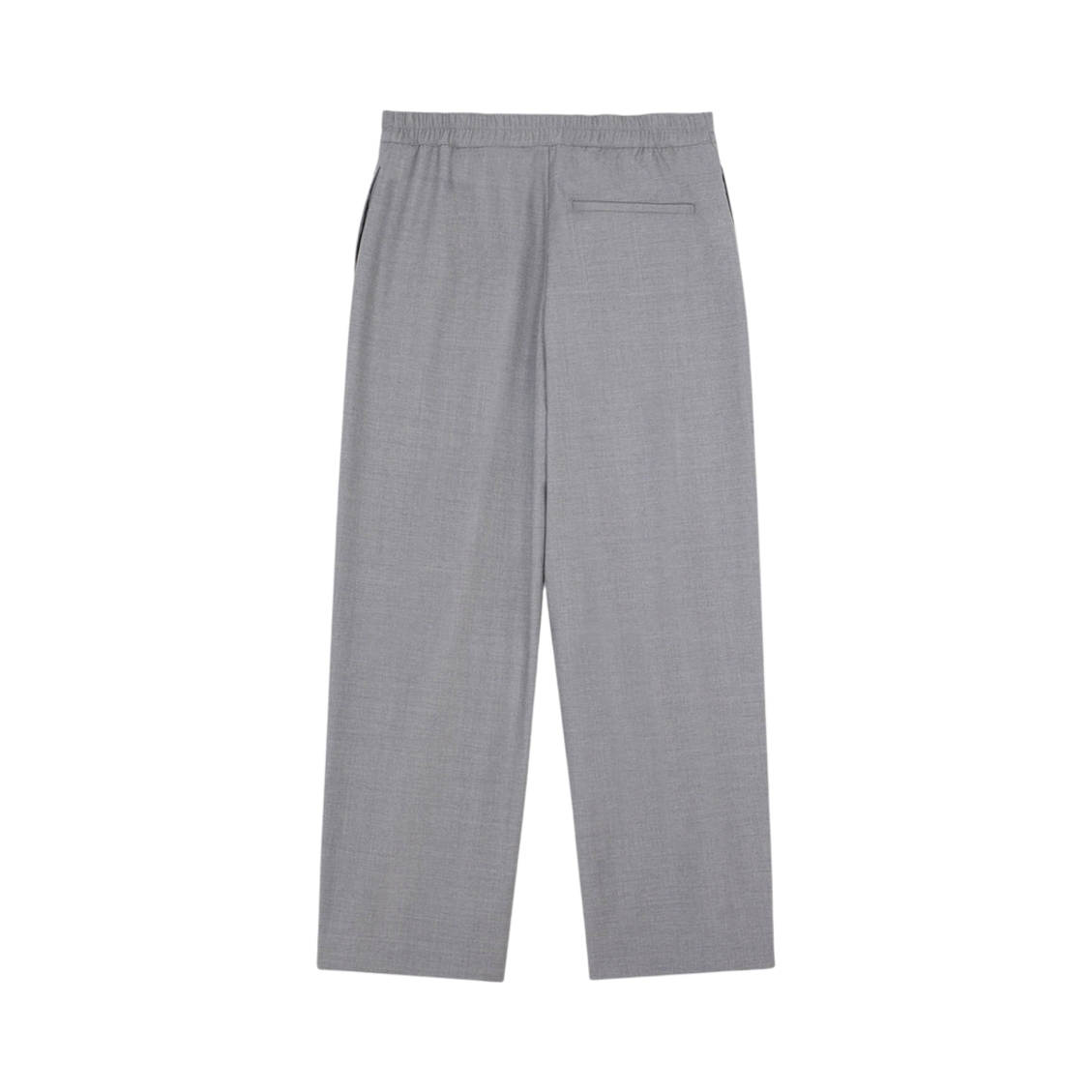 (W) 메종 키츠네 엘라스티케이티드 크롭 팬츠 라이트 그레이 멜란지((W) Maison Kitsune Elasticated Cropped Pants Light Grey Melange) - 1