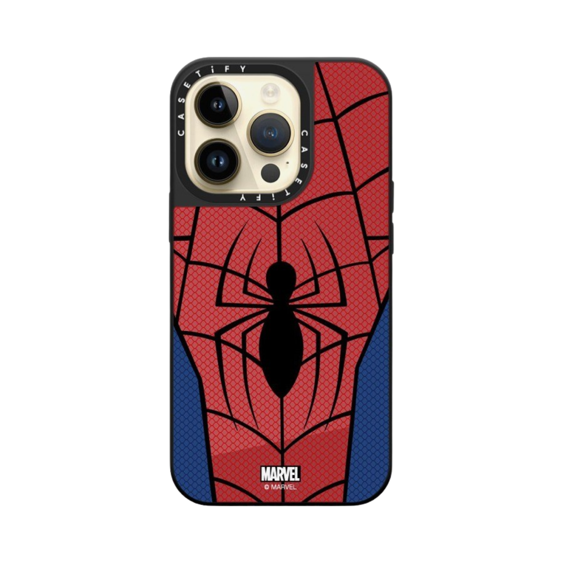 케이스티파이 x 마블 아이폰 스파이더맨 수트 맥세이프 미러 케이스 실버 미러 블랙 범퍼(Casetify x Marvel iPhone Spider-Man Suit Magsafe Mirror Case Silver Mirror Black Bumper) - 4