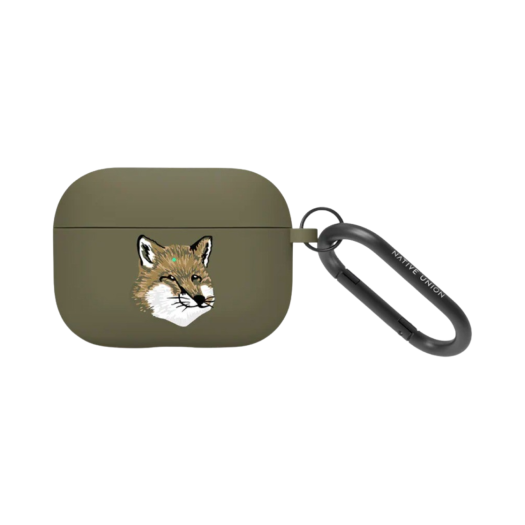 Maison Kitsune x Native Union Monochrome Fox Head AirPods Pro 2nd Gen Case Khaki Grey