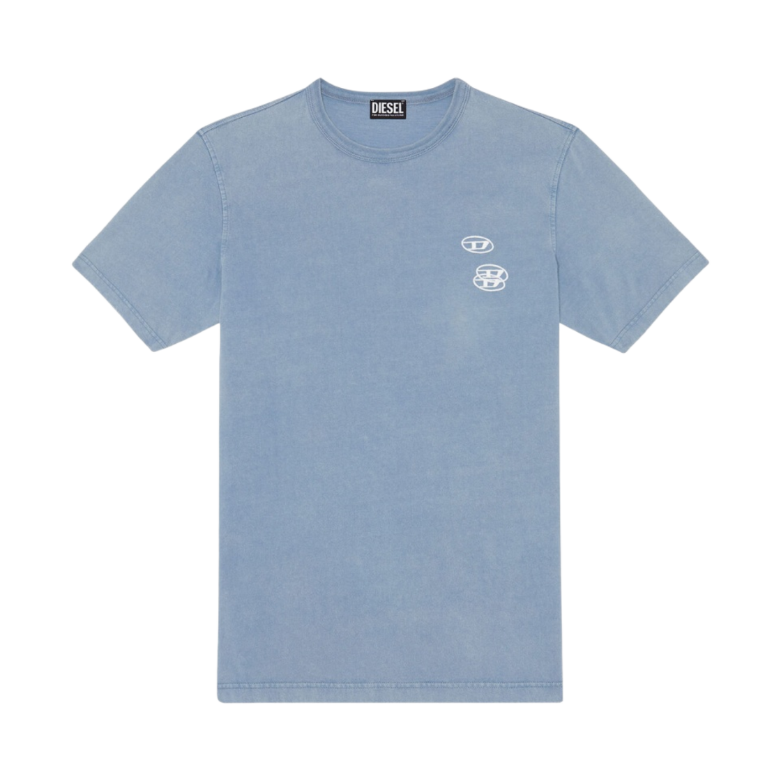 디젤 T-저스트-G14 트리플 로고 자수 페이디드 티셔츠 블루(Diesel T-Just-G14 Faded T-Shirt with Triple Logo Embroidery Blue) - 1