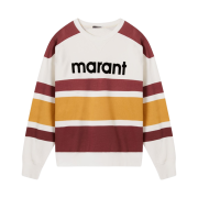 Isabel Marant Meyoan Striped Logo Sweatshirt Burgundy - 22SS