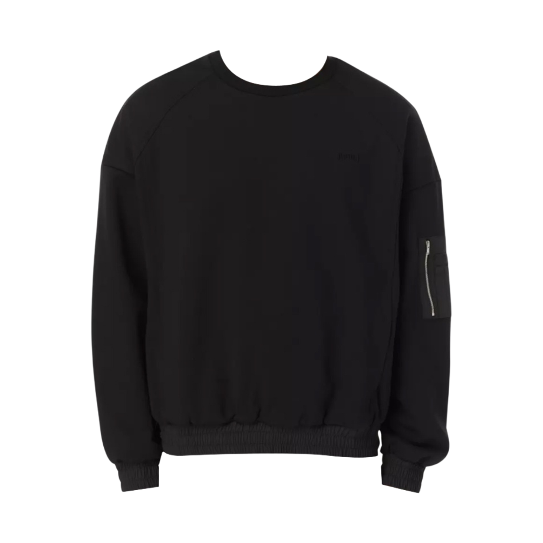 준지 코튼 우븐 패치 스웨트셔츠 블랙 - 23FW(Juun.J Cotton Woven Patched Sweatshirt Black - 23FW)