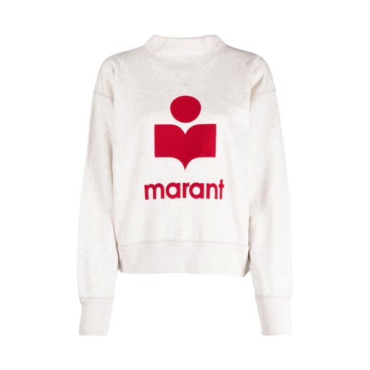 SW0003FA-A1M07E-ECRD (W) Isabel Marant Moby Logo Sweatshirt Ecru Red - 23SS