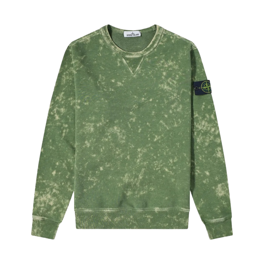 스톤 아일랜드 61538 오프-다이 트리트먼트 크루넥 스웨트셔츠 올리브 그린 - 22SS(Stone Island 61538 Off-Dye Treatment Crewneck Sweatshirt Olive Green - 22SS) - 1