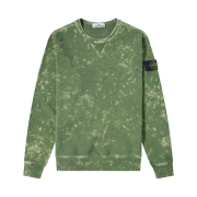 Stone Island 61538 Off-Dye Treatment Crewneck Sweatshirt Olive Green - 22SS