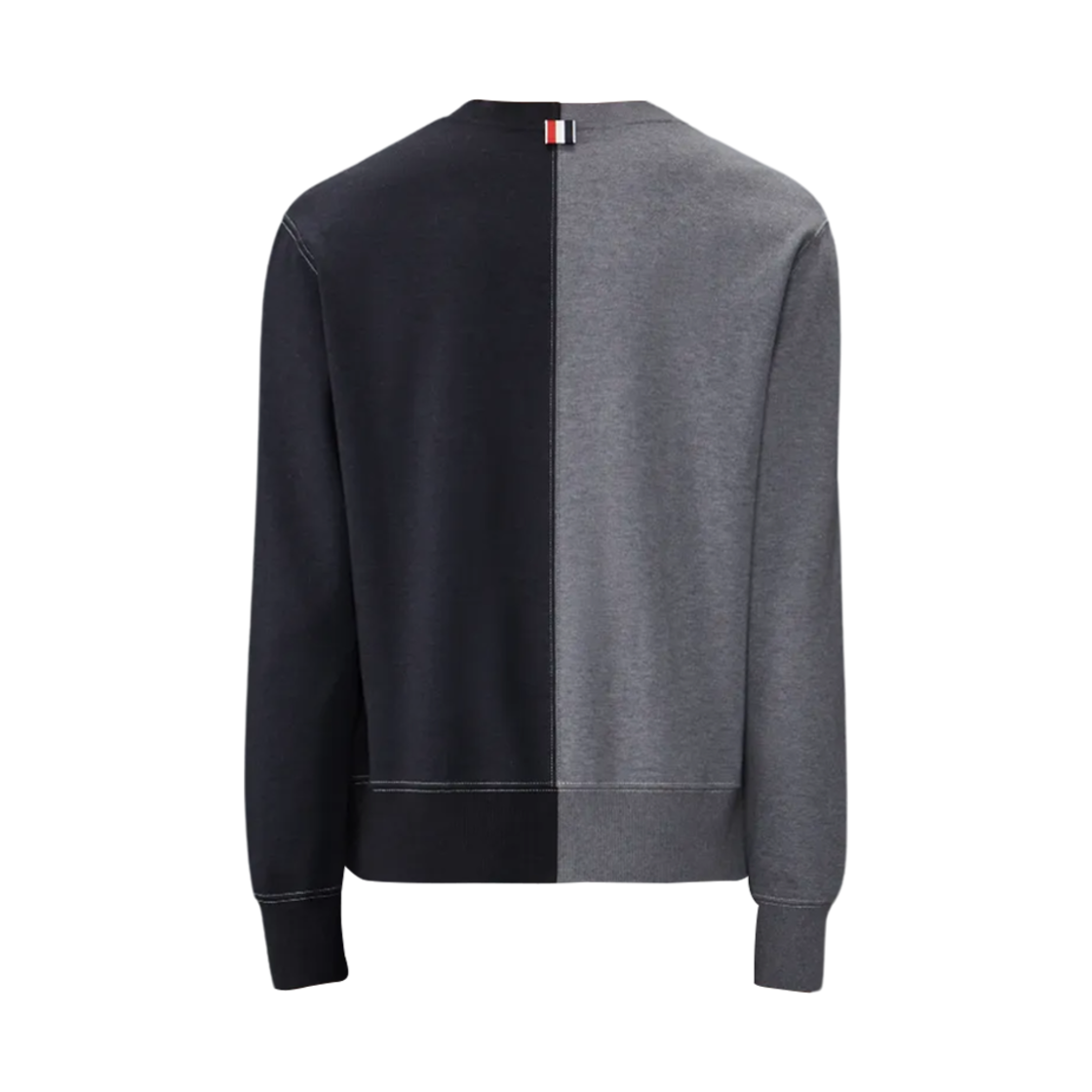 톰브라운 펀믹스 코튼 밀라노 콘트라스트 스티치 크루넥 스웨트셔츠 그레이(Thom Browne Funmix Cotton Milano Contrast Stitch Crew Neck Sweatshirt Grey) - 2