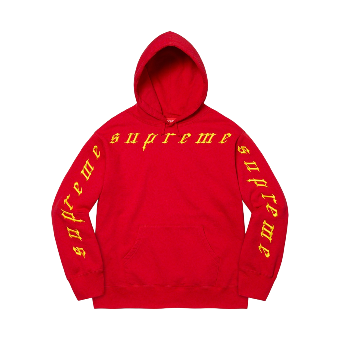 슈프림 레이즈드 자수 후드 스웨트셔츠 레드 - 21FW(Supreme Raised Embroidery Hooded Sweatshirt Red - 21FW) - 1