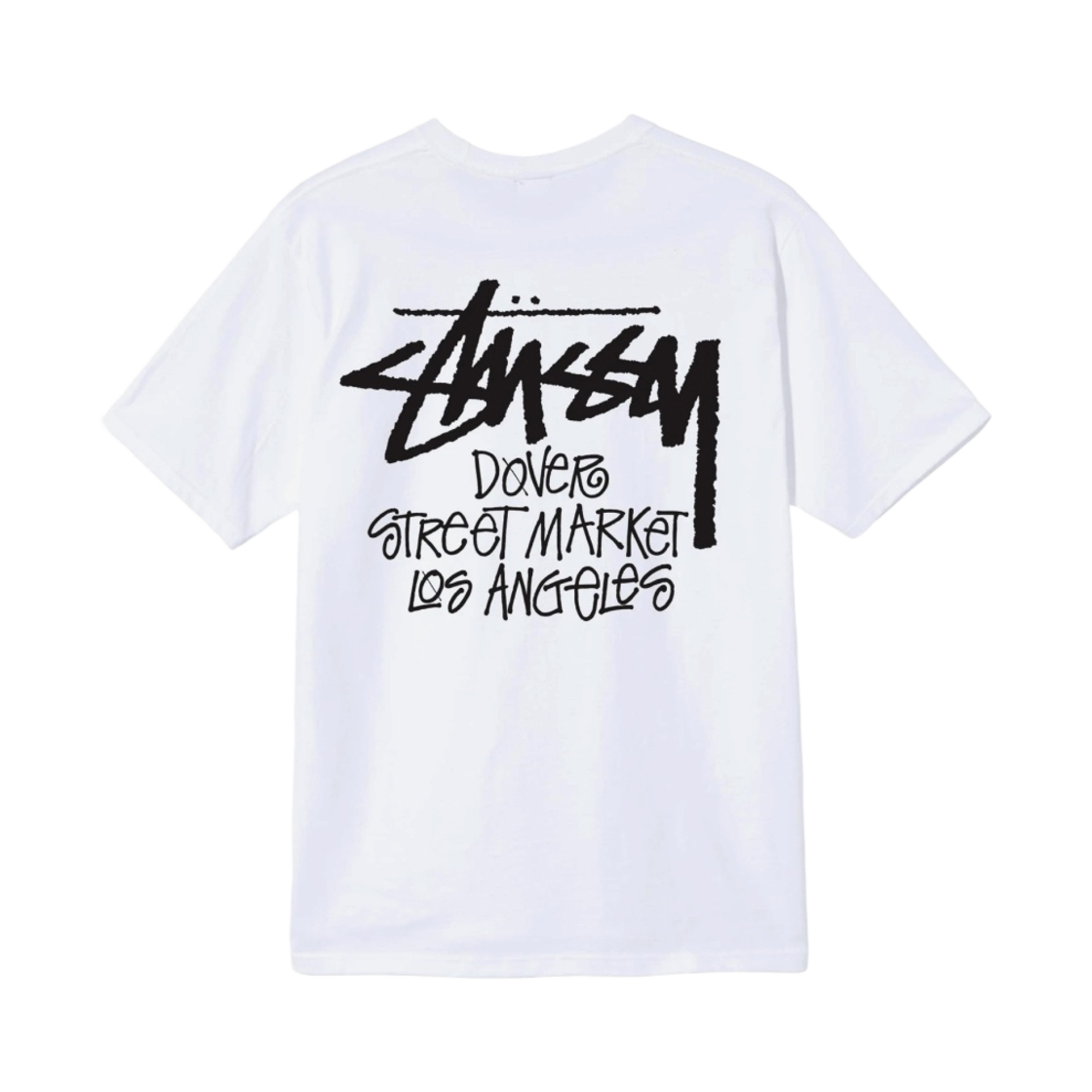 스투시 스탁 도버 스트리트 마켓 LA 티셔츠 화이트(Stussy Stock DSM Los Angeles T-Shirt White)