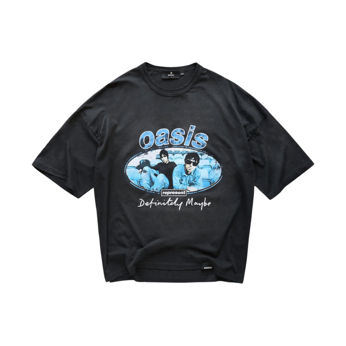 리프레젠트 x 오아시스 메인 로드 티셔츠 워시드 블랙(Represent x Oasis Maine Road T-Shirt Washed Black) - 1