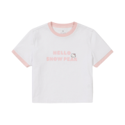 (W) Snow Peak x Hello Kitty Ringer Short Sleeve T-Shirt White