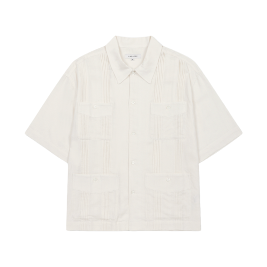 J3SAM25221IVX AMOUPRE Pintuck Linen Shirt Ivory