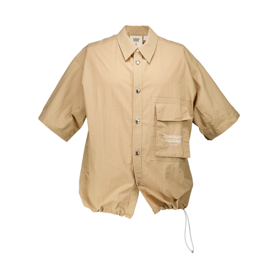 TU24SH2BE Temporary Universe Oversize Nylon Outdoor Shirts Beige
