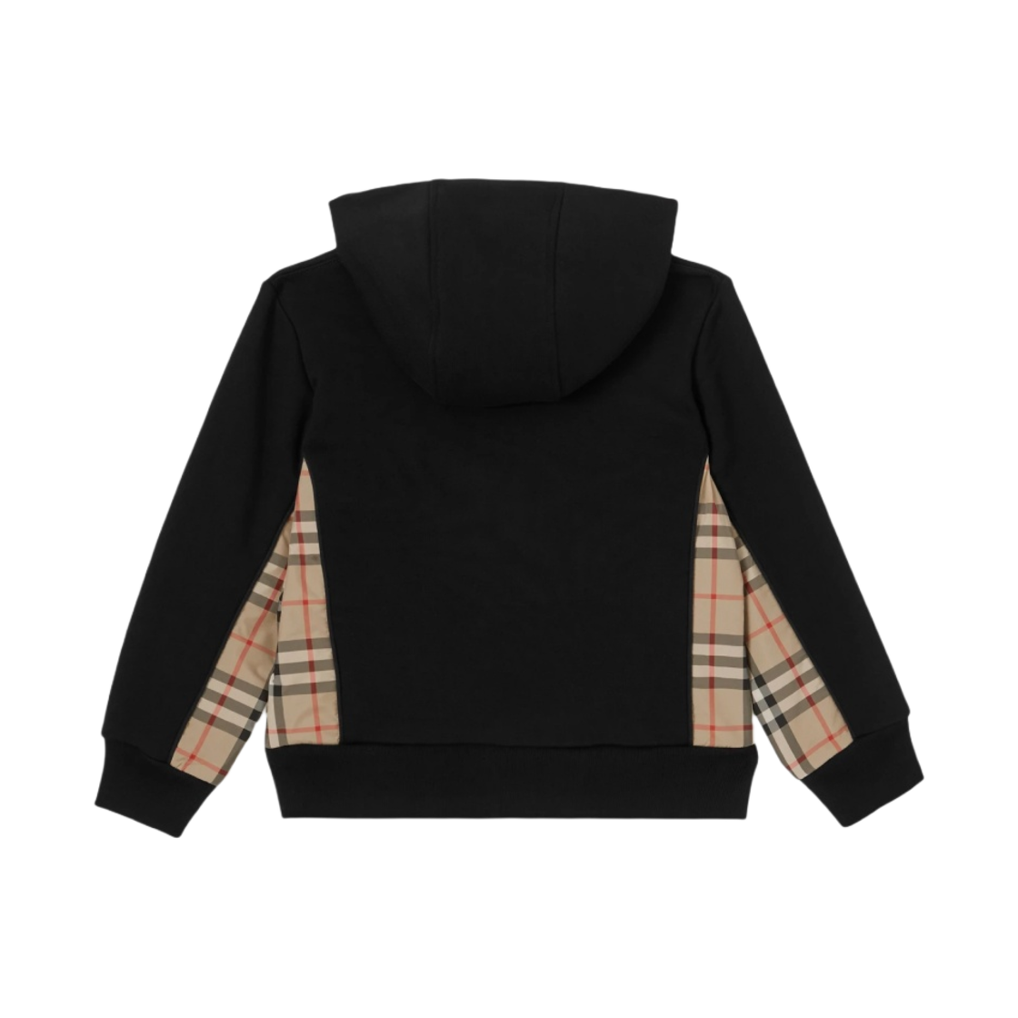 (키즈) 버버리 체크 패널 코튼 지퍼 후드 블랙((Kids) Burberry Check Panel Cotton Zip Hoodie Black) - 2