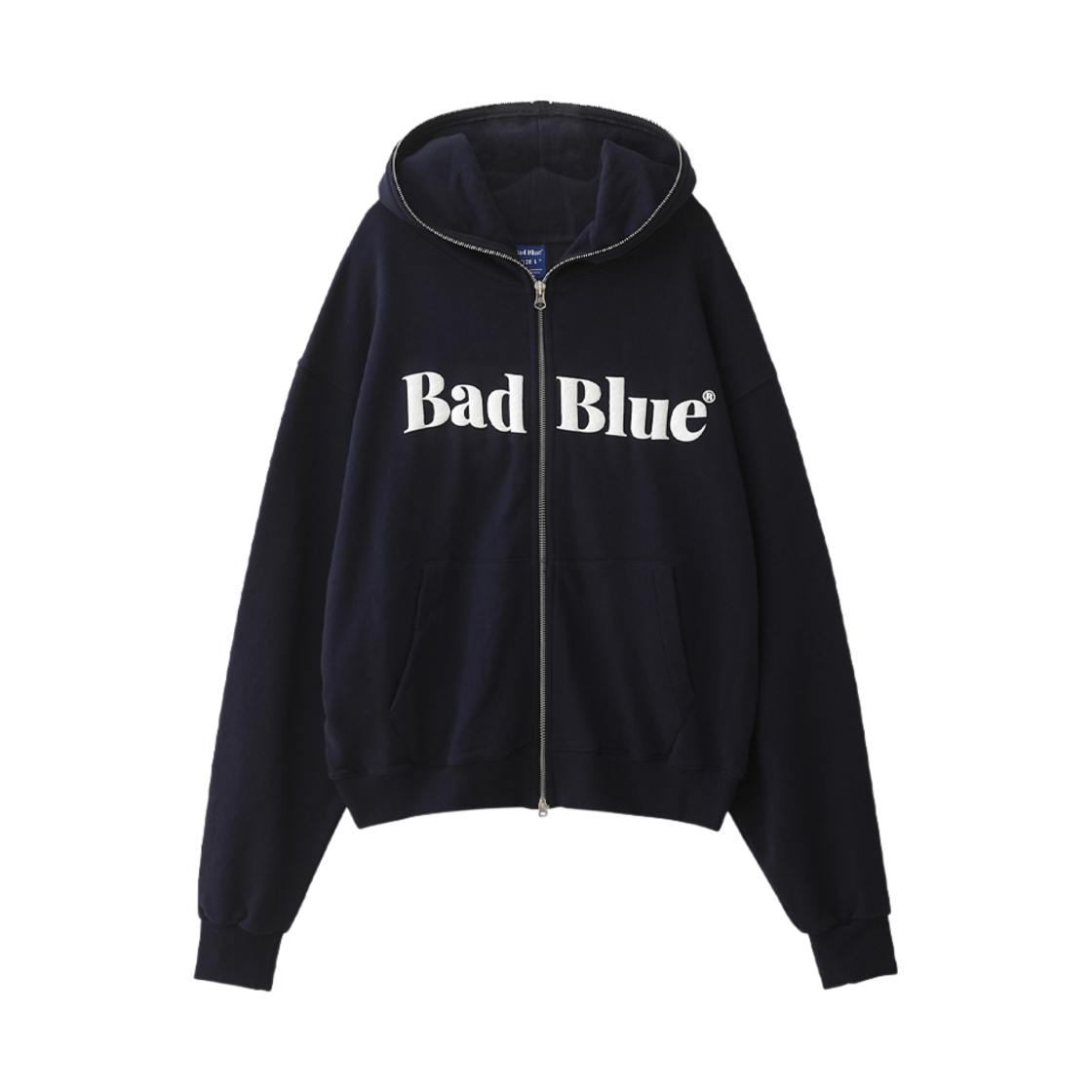 배드블루 로고 풀 집업 후디 네이비(BadBlue Logo Pull Zip Hoodie Navy)