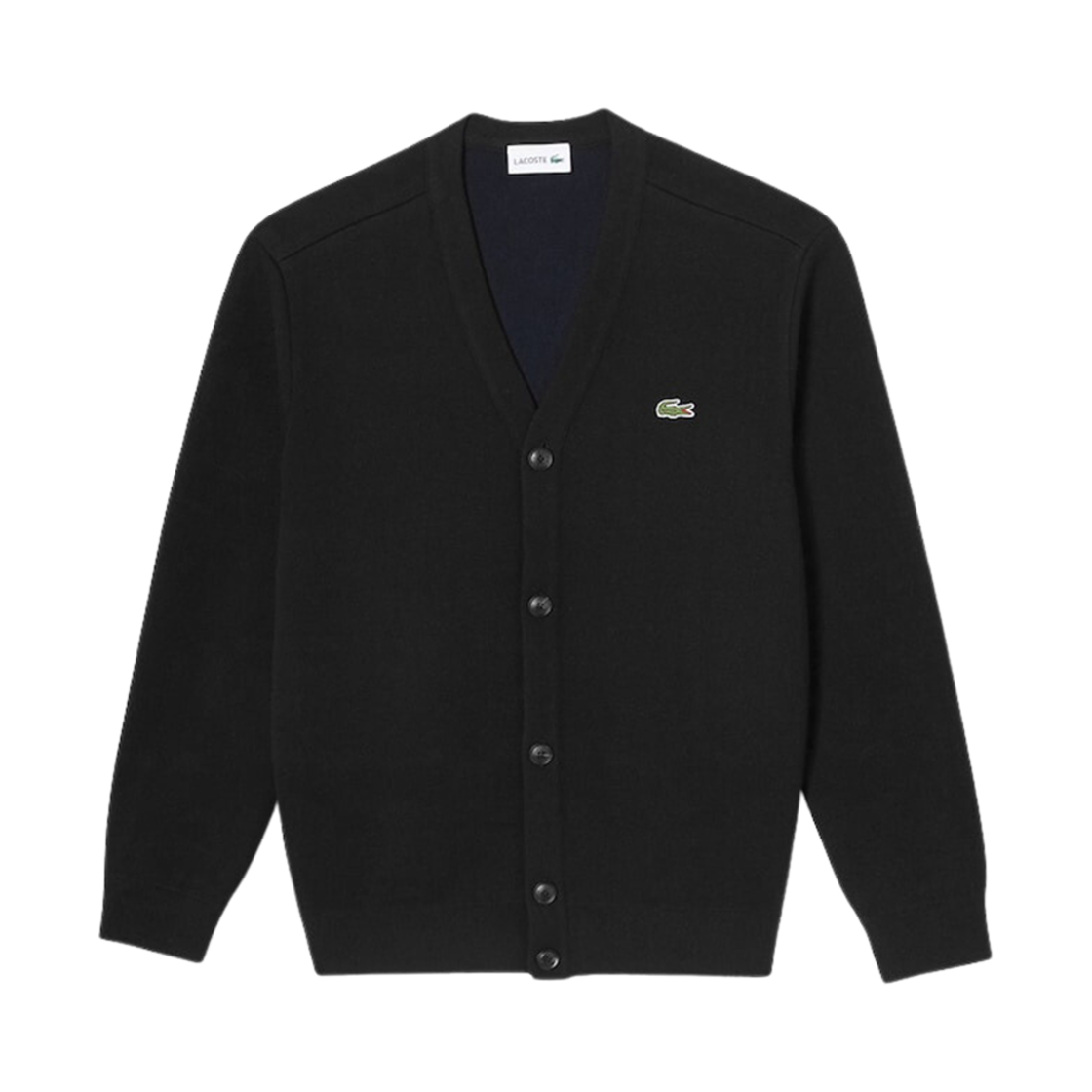 라코스테 베이직 브이넥 울 가디건 블랙(Lacoste Basic V-Neck Wool Cardigan Black)