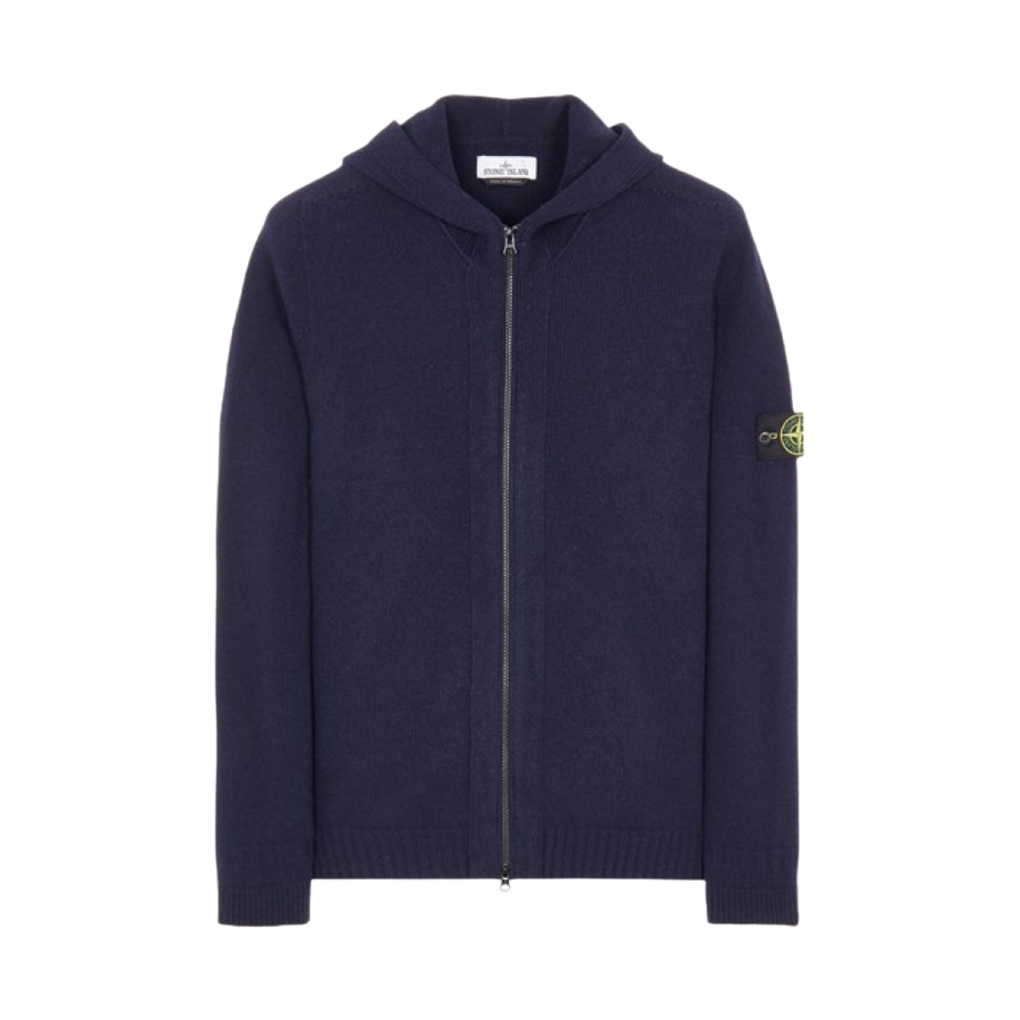 스톤 아일랜드 509A3 램스울 후드 가디건 니트 네이비 블루 - 22FW(Stone Island 509A3 Lambswool Hooded Cardigan Knit Navy Blue - 22FW) - 1