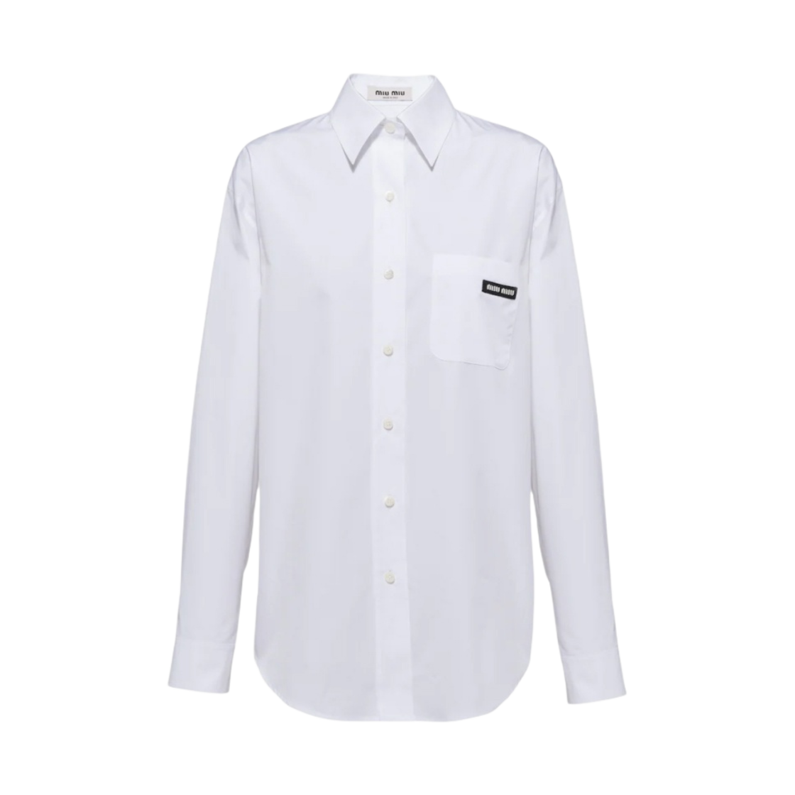 MK1727-10RG-F0009 (W) Miu Miu Poplin Shirt White - 대표 이미지 #1